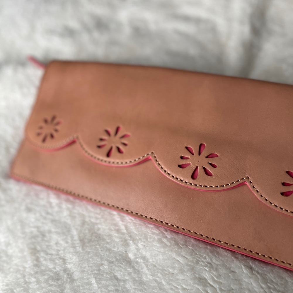 Kate spade blush pink leather clutch